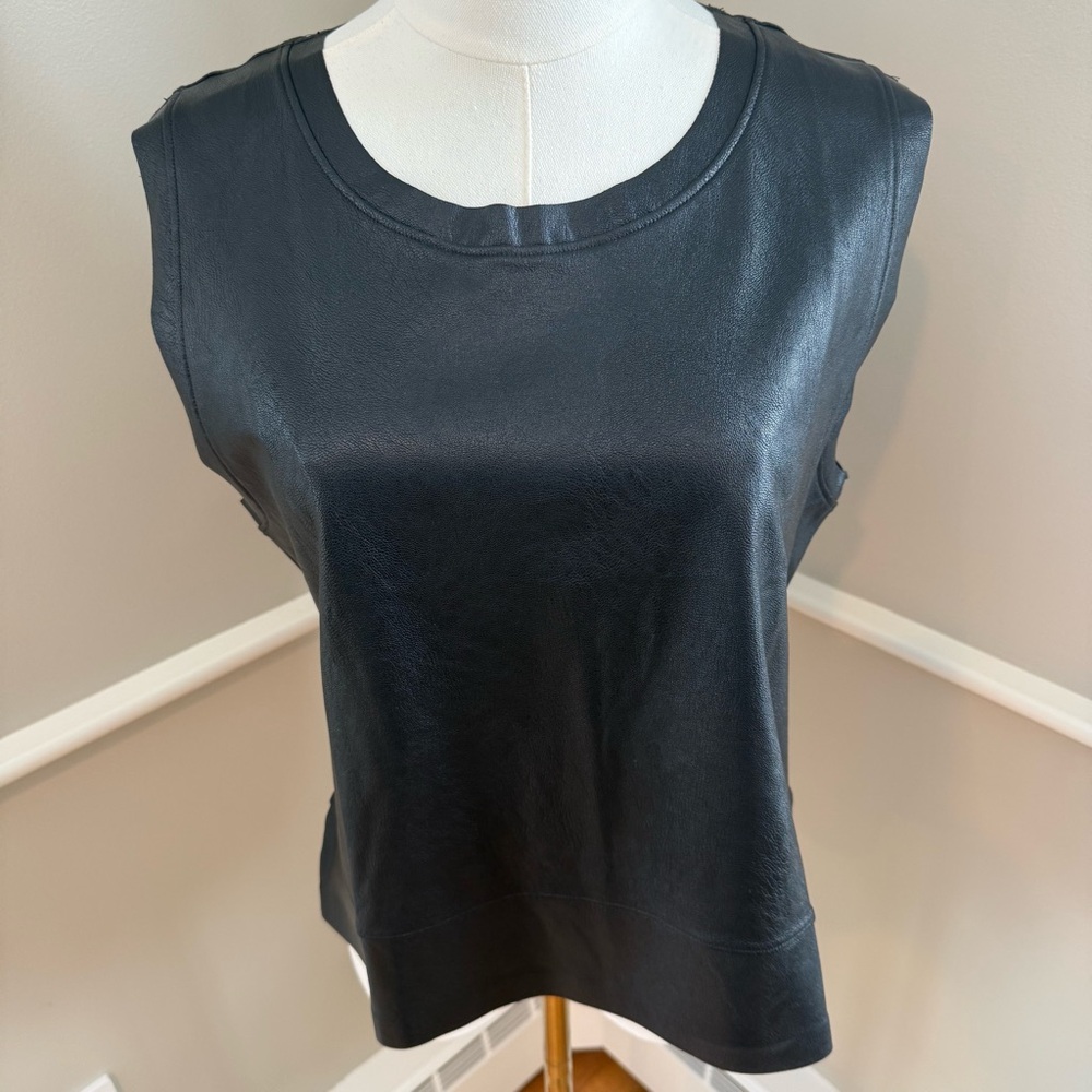 NWT Commando Faux Leather Crop Muscle Tee
